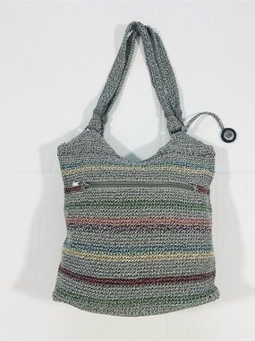 New The SAK Crochet Belle Voyager Hobo Shoulder Purse Boho Multi Stripe Crochet
